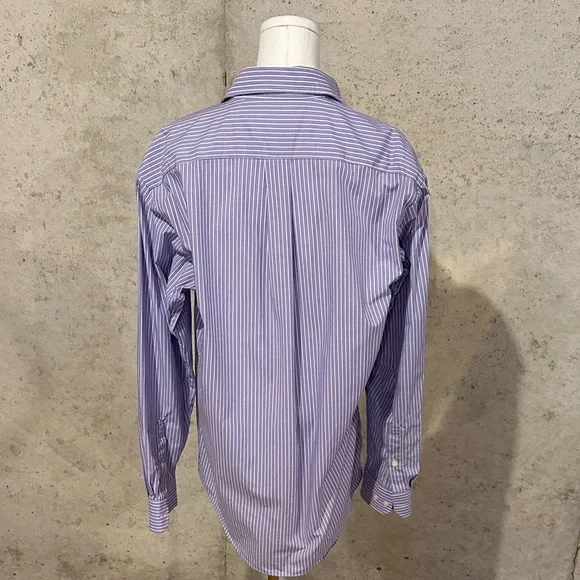 Club Room Lavender Stripe Button-Down | Eclectic Grandpa | Men’s 34-35 Unisex - Picture 5 of 5